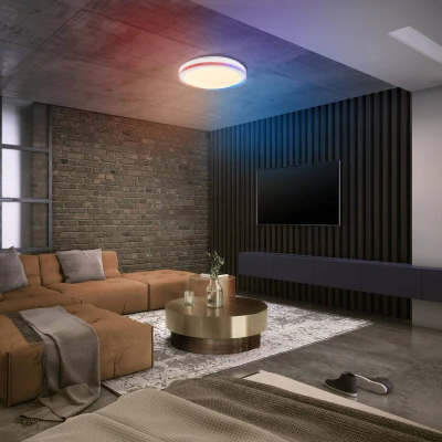 Abbildung von Ledvance ORBIS SPIRAL OVAL LED Deckenleuchte, weiß, 27W, 2400lm, 360mm Durchmesser, sehr homogene Lichtverteilung, indirektes Licht, integriertes Modul, lange Lebensdauer, 3000K