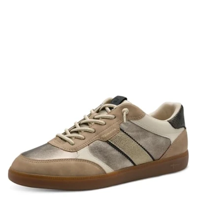 Abbildung von Tamaris Damen Low Top Sneaker, Frauen Halbschuhe,sportlich,Halbschuhe,straßenschuhe,Strassenschuhe,Sportschuhe,Turnschuhe,Gold Comb,40 EU