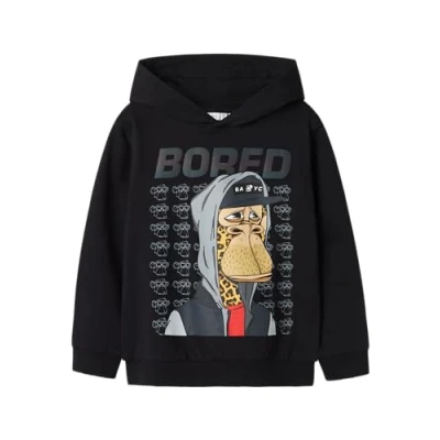Abbildung von Name it Bored APE Kapuzenpullover für Kinder, Größe: 146/152, Black