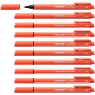 Abbildung von Filzschreiber STABILO pointMax 10er Pack Korallrot