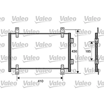 Abbildung von VALEO 818018 Klimakondensator ohne Trockner 15 Aluminium 340 R 134a FIAT: Ducato II Kastenwagen, CITROËN: Jumper I Kastenwagen