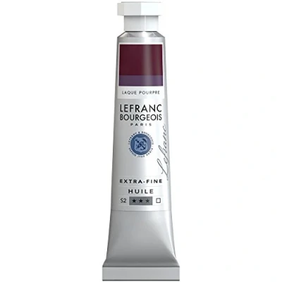 Abbildung von Lefranc Bourgeois 404950 extra feine Ölfarbe in Künstlerqualität aus hochwertigen Pigmenten, lebendige Farben, hohe Lichtechtheit, 20ml Tube Purpurlack