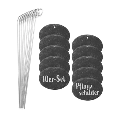 Abbildung von Hoberg Gartenstecker (10er Set) Schiefer Pflanzschilder oval