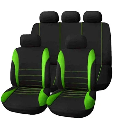 Abbildung von HotYou Auto Sitzbezug Set Polyester 9 Stück Zubehör Automotive Stuhl Fall Protector,Herausnehmbar und waschbar,Grün
