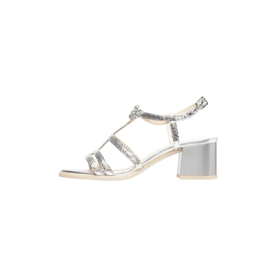 Abbildung von Nero Giardini E513260D Damen Sandalen aus Leder, silber / schwarz, 38 EU