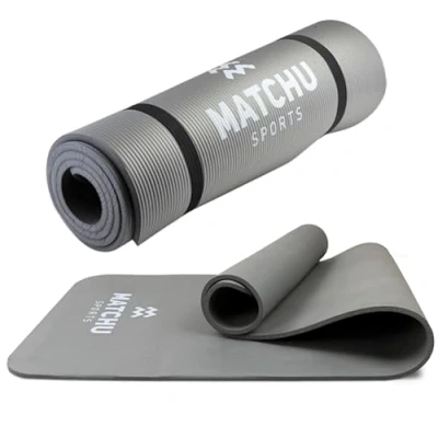 Abbildung von Sport Fitnessmatte Yogamatte Gymnastikmatte 180 cm x 60 9 mm Grau