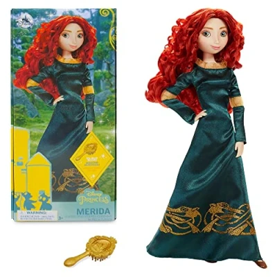 Abbildung von Disney Store Offizielle Merida Puppe für Kinder, Legende der Highlands, 29 cm, vollbewegliche im grünen Kleid mit ausgearbeiteter Haarbürste, geeignet ab 3 Jahren