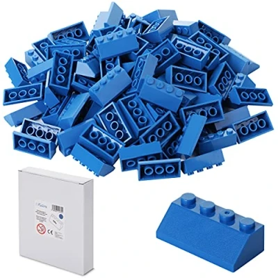 Abbildung von Katara Konstruktionsspielsteine 100 Steckbausteine in Dachform Konstruktionsspielsteine, (Packung), 100% Kompatibel Sluban, Papimax, Q Bricks, LEGO®