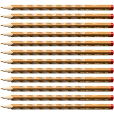 Abbildung von Ergonomischer Buntstift für Rechtshänder STABILO EASYcolors 12er Pack ocker dunkel