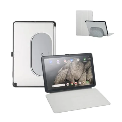 Abbildung von Penoval Google Pixel Tablet Hülle 11 Zoll (2023), Silikonhülle, Verstellbarer Betrachtungswinkel, einfaches Handgepäck, Schutzhülle kompatibel mit Lade Lautsprecher Dock (grau)