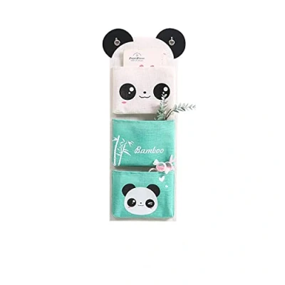 Abbildung von 2er set Hängnde Tasche Aufbewahrungstasche,Organizer Taschen Wand Hängender Aufbewahrungstasche für Kinderzimmer Schlafzimmer,3Taschen/7Taschen (Panda,3 Taschen)