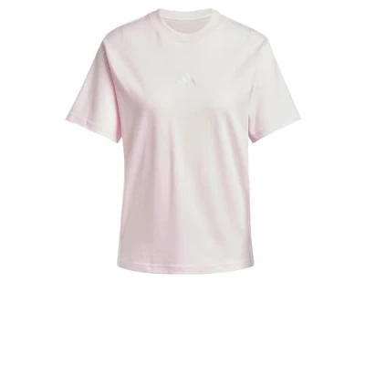 Abbildung von adidas Damen Essentials 3 Stripes Cotton T Shirt, Clear Pink/White, XXL