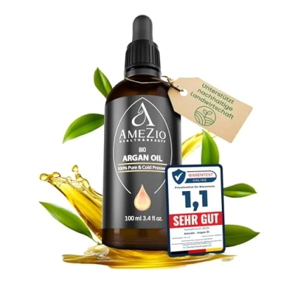 Abbildung von Arganöl Bio Kaltgepresst I für Haare, Gesicht, Körper, Haut baby 100% rein und nachhaltig Natürlich Kosmetik Hautpflege Vegan Tierversuchsfrei 100 ml