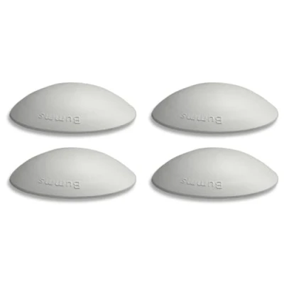 Abbildung von Bumms Türstopper für Boden und Wand Grau selbstklebend ohne bohren [4 Stück] Ø 60 mm Wandpuffer Wandschutz aus Gummi Türpuffer Türanschlag, Türgriffschutz bei Wänden