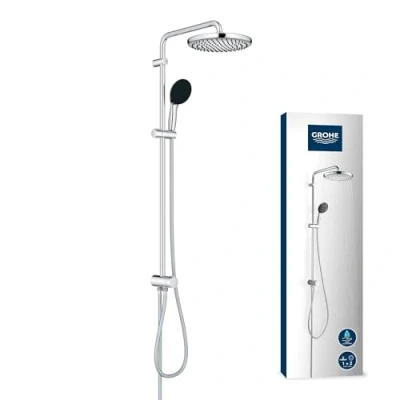 Abbildung von GROHE Vitalio 250, Duschsystem mit Umstellung, wassersparend, 8l pro Min (für vorhandene Armaturen, 2 Strahlarten, extra große Brausestange 104cm), rund, chrom, 26989001