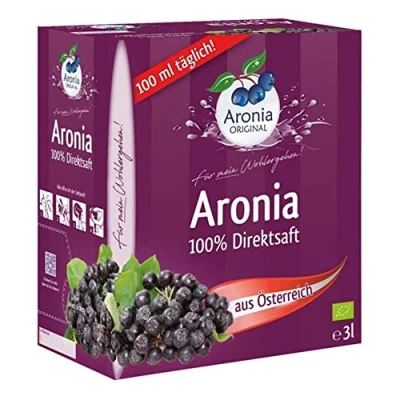 Abbildung von Aronia ORIGINAL Bio Muttersaft aus österreichischem Anbau 3 Liter Direktsaft 100% Aroniabeeren Vegan, ohne Konservierungsstoffe, Zuckerzusatz (lt. Gesetz)