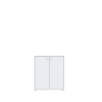 Abbildung von Forte Tempra 2 Kommode mit Türen, Holzwerkstoff, weiß, Bx H xT: 73,7 x 85,5 34,8 cm