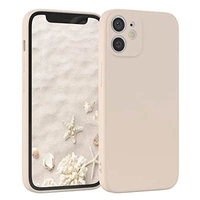 Abbildung von EAZY Case Silikonhülle für iPhone 12 Mini Hülle Silikon Beige weich stoßfeste Handyhülle Schutzhülle mit Kameraschutz Dünn Premium Schutz Cover TPU Phone Bumper in Taupe