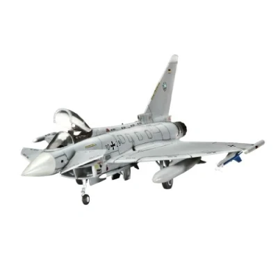 Abbildung von Revell Modellbausatz Flugzeug 1:144 Eurofighter Typhoon (single seater) im Maßstab 1:144, Level 4, originalgetreue Nachbildung mit vielen Details, 04282, Unlackiert
