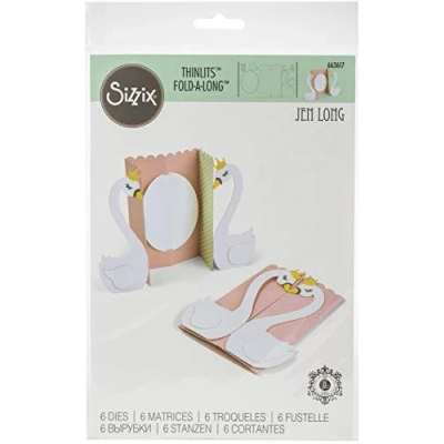 Abbildung von Sizzix Thinlits Die set 6PK Card Swan Fold a Long 663617 Jen (10 19)