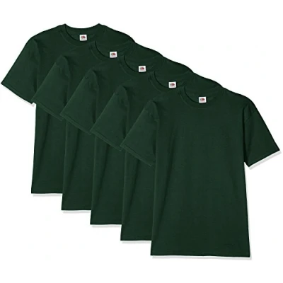 Abbildung von Fruit of the Loom Herren Super Premium Kurzarm T Shirt, flaschengrün, XL (5er Pack)