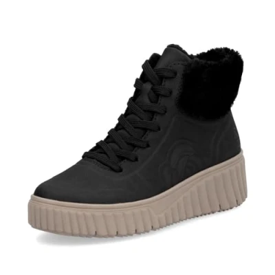 Abbildung von Rieker Damen Schnürstiefeletten N2504, Frauen Stiefeletten, lose Einlage,uebergangsstiefel,schnürboots,Winterschuhe,warm,schwarz (00),39 EU / 6 UK