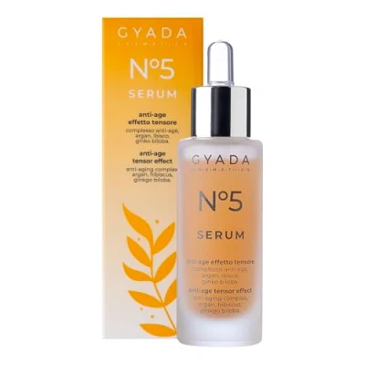 Abbildung von GYADA COSMETICS, Gesichtsserum, Antiage, feuchtigkeitsspendend, Anti Falten Tensor, für alle Hauttypen, mit Arganöl, Hyaluronsäure und Aloe Vera, 30 ml