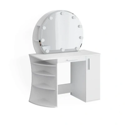 Abbildung von Vicco Schminktisch Almina, Weiß, 100 cm mit LED Beleuchtung