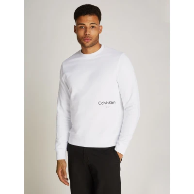 Abbildung von Calvin Klein OFF Placement LOGO Sweatshirt, Herren, Größe: XL, Bright white