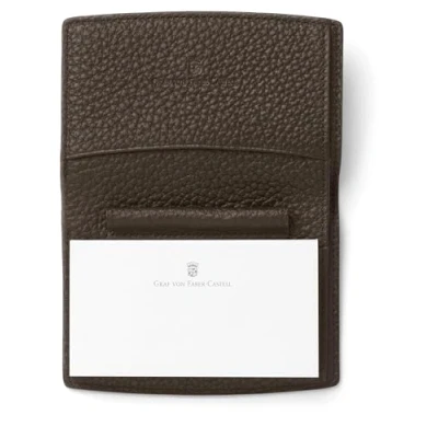 Abbildung von Graf von FABER CASTELL 118760 Notizblock Etui Cashmere, Dunkelbraun, mit Notizblock, Stiftschlaufe und Fächer