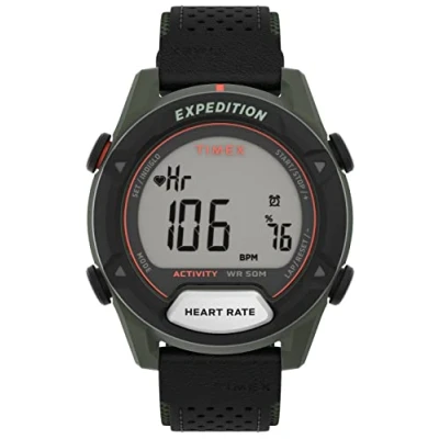 Abbildung von Timex Expedition Robuste Digitale Herren Armbanduhr 43mm mit Lederband TW4B27000