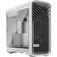 Abbildung von Fractal Design Torrent White Clear Tint Tempered Glass Side Panel Open Grille for Maximum air Intake Two 180mm PWM and Three 140mm Fans Included Type C ATX Airflow Mid Tower PC Gaming Case