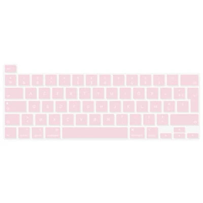 Abbildung von Digi Tatoo Tastaturschutz, kompatibel mit Tastatur 2022 New MacBook M2 Chip Pro 13 und 2020/2019, Zoll A2338 A2289 A2251, AZERTY French Layout, Silikon, Rosa