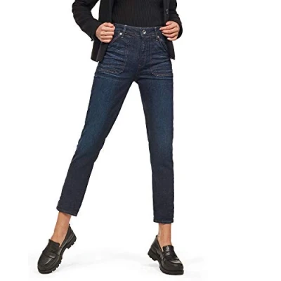 Abbildung von G STAR RAW Damen Midge Worker High Waist Straight Ankle Jeans, Blau (clean dk aged D11256 A670 6526), 24W / 32L