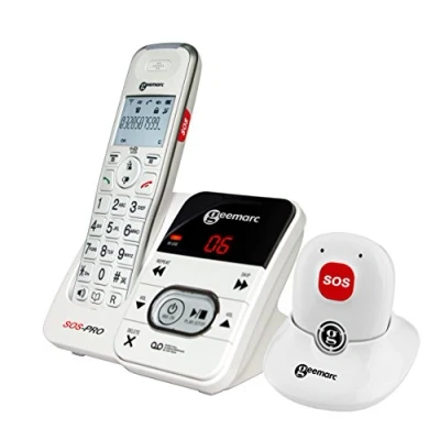 Abbildung von Geemarc Amplidect 295 SOS Pro Verstärktes schnurloses Telefon und Notruf Medaillon mit Anrufbeantworter großen Tasten für Senioren Geringer bis mittlerer Hörverlust Version DE