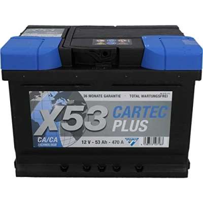 Abbildung von Cartec Plus Auto Batterie, 53 Ah / 470 A, wartungsfreie Starter mit Calzium Technologie