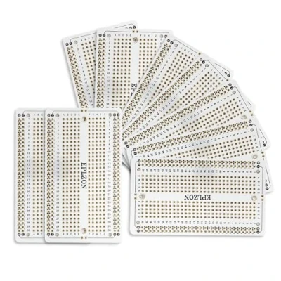 Abbildung von EPLZON Prototype Board Lötbares Breadboard Doppelseitig Leiterplatte PCB Circuit zum Schweißen von,DIY elektronische Artikel (Packung mit 10 Stück,Weiß)