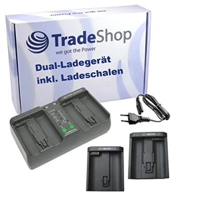 Abbildung von Trade Shop MH 26 Dual Ladegerät/BA T10 BA T20 Adapter kompatibel mit EN EL18A, EL18B, EL18C, EL18D, EL4, EL4A, LP E4, E4N, E19