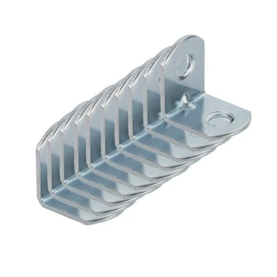 Abbildung von SO TECH® Winkelverbinder L Winkel abgerundet, Stahl verzinkt, Lochung gesenkt, LxB: 2x1.5 mm, (10 St), Stuhlwinkel mit Sicke, 20 x 15 1,5 mm