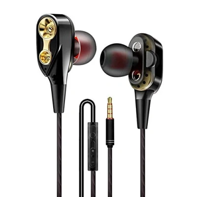 Abbildung von 3.5mm in Ear kopfhörer mit Kabel Stereo Ohrhörer Mikrofon und Lautstärkeregler, Leichte Kopfhörern Schwarz