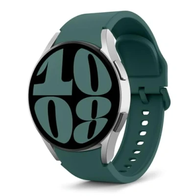 Abbildung von MoKo Armband Kompatibel mit Samsung Galaxy Watch 7 FE 6 5 4 40mm 44mm/Watch Classic 43mm 47mm/Watch Pro 45mm/Watch 42mm 46mm, Weiches Silikon Ersatzarmband, Dunkelgrün