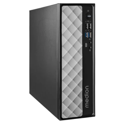 Abbildung von MEDION Desktop PC T80 Intel Core i5 12450H 16 GB RAM 512 SSD WLAN 6E Windows 11 leistungsstarkes Design, Schwarz, MD35423, inklusive Zuverlässigkeitsprogramm