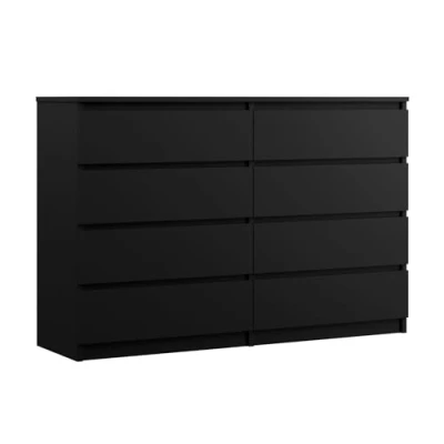 Abbildung von 3E 3xE living.com Kommode mit 8 Schubladen 138 cm, Farbe: Schwarz Matt, H: 102 B: T: 39 cm