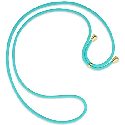 Abbildung von mtb more energy® Ersatz Band für Handykette türkis inklusive Endkappen (Gold) hochwertige Austausch Kordel Seil Kette