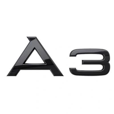 Abbildung von Audi 8Y4853741T94 Schriftzug A3 Modellbezeichnung Aufkleber Emblem Buchstaben Logo, schwarz