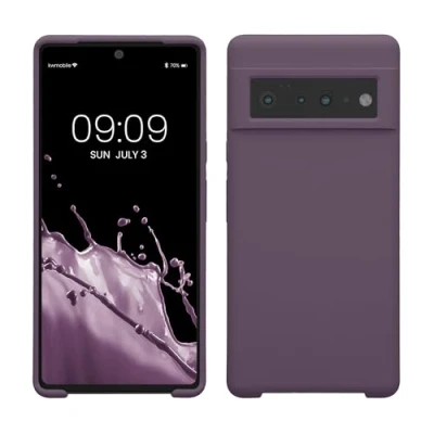 Abbildung von kwmobile Hülle kompatibel mit Google Pixel 6 Pro Silikon Handy Case Handyhülle weiche Oberfläche kabelloses Laden Helle Iris
