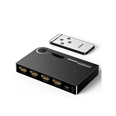 Abbildung von UGREEN HDMI Switch HD Verteiler 3D 4K Umschalter manuelle IR Fernbedienung Umschaltung 3 IN 1 OUT für TV Stick, DVD, HDTV, PS4 usw. Schwarz
