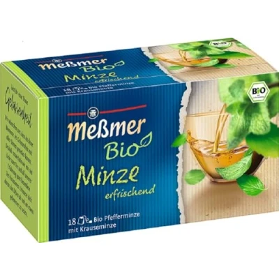 Abbildung von Meßmer Bio Minze erfrischend 18 Teebeutel Vegan Glutenfrei Laktosefrei