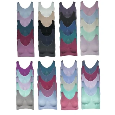Abbildung von J Line 5er Damen Komfort Bustier Schlaf BH ohne Bügel nahtlos Soft Bra Bralette, Mix XL