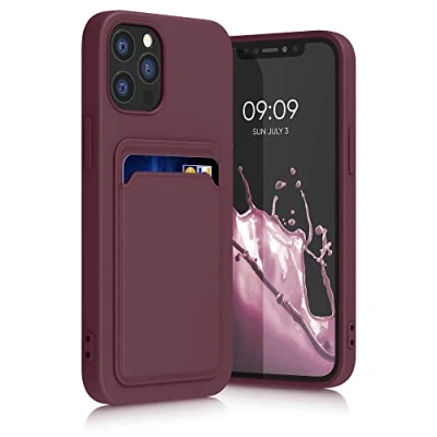 Abbildung von kwmobile Handyhülle kompatibel mit Apple iPhone 12 / Pro Hülle Handy Cover Fach für Karten in Tawny Red